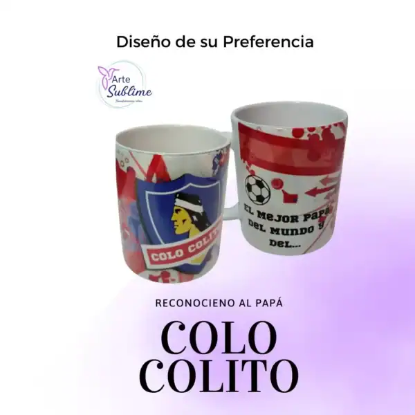 Taza de 11 oz. de cerámica del papá Colo Colito -Dónde comprar tazas sublimadas en Santiago