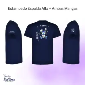 Servicio de Estampado Espalda Alta y Ambas Mangas