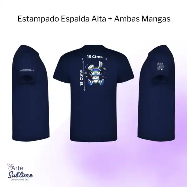 Servicio de Estampado Espalda Alta y Ambas Mangas