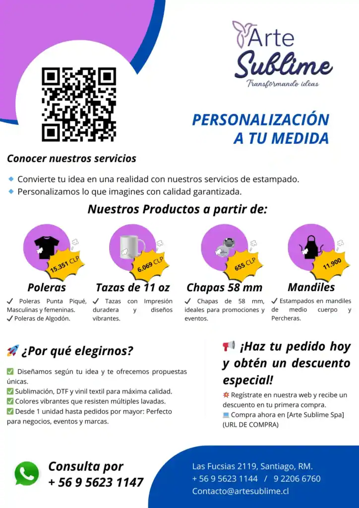 Flyer de Servicios de Sublimación y Estampado Profesional