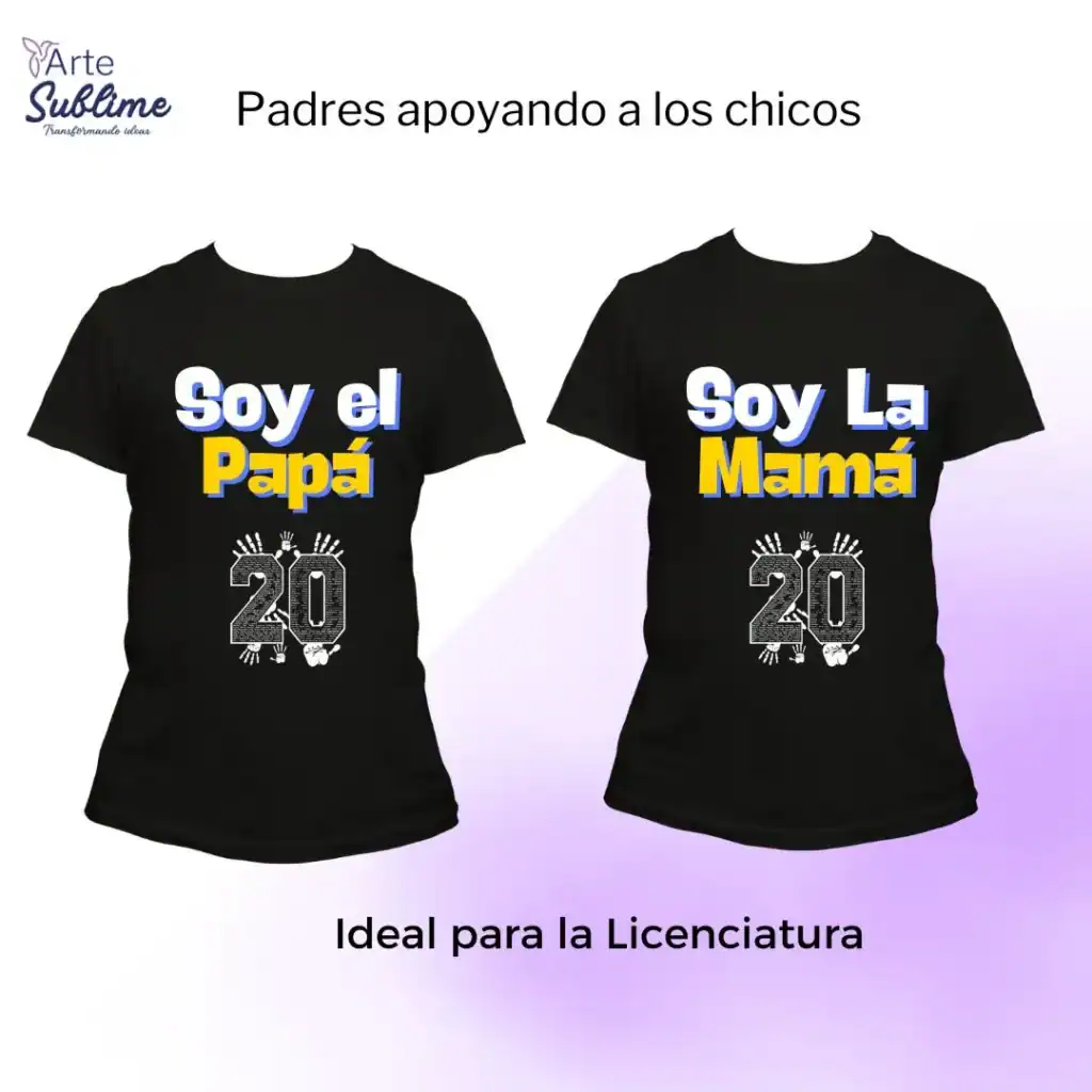 Poleras para los padres en el combo 2 Polerones Generacionales