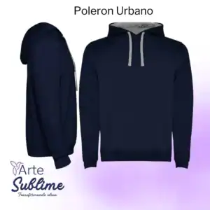 Polerón Urban Marino con tira de color gris vigore