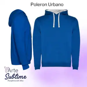 Polerón Urban Royal con tira de color blanco