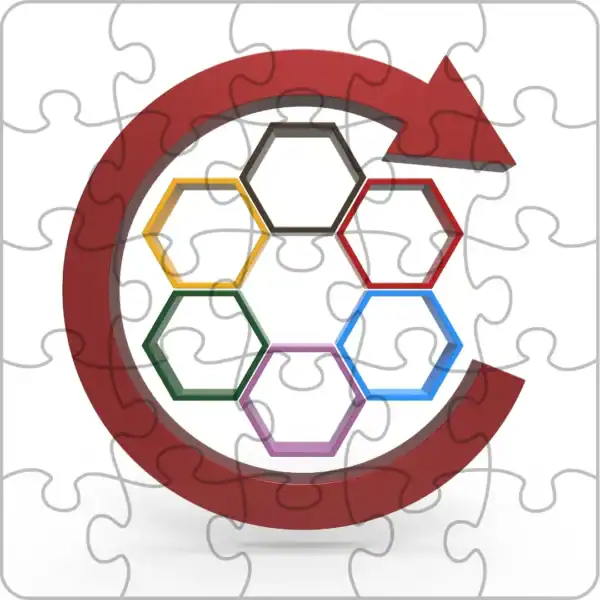 Puzzle de 30 piezas 24x19 cms procesos