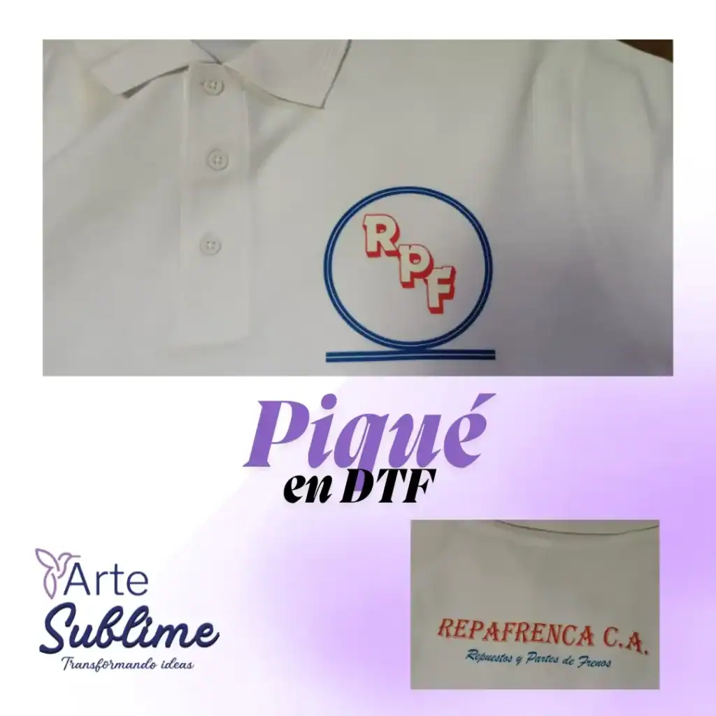 Camisa blanca con logo de RepaFrenza C.A. y texto en la imagen.