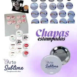 Chapas 58 mm estampadas a color - Chapas Circulares Personalizadas 58 mm en Chile