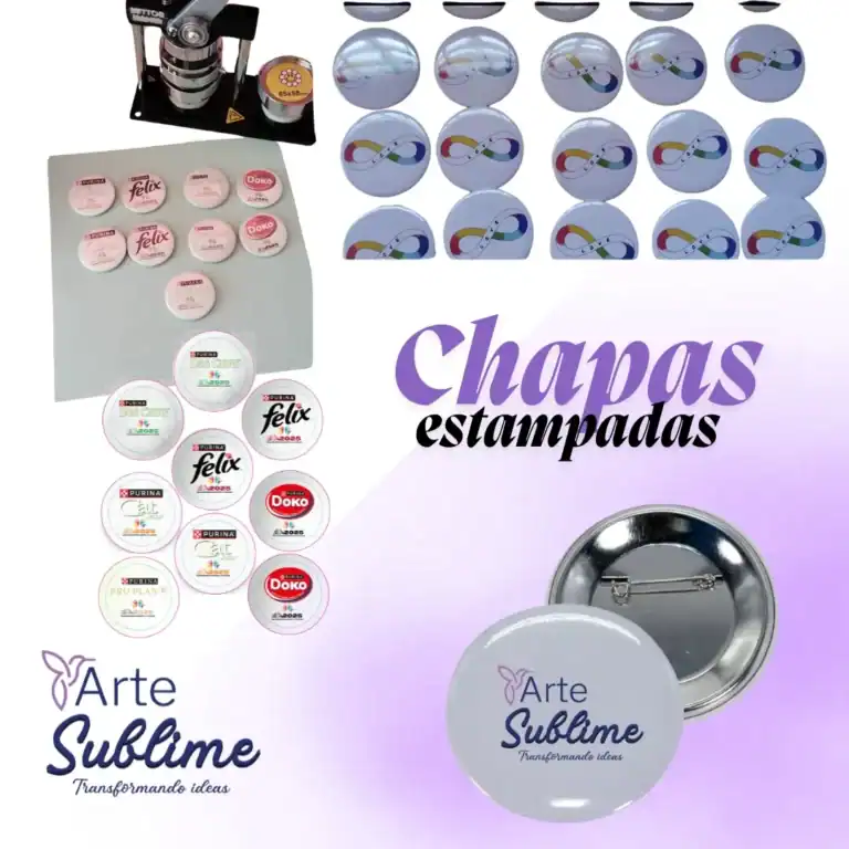 Chapas 58 mm estampadas a color - Chapas Circulares Personalizadas 58 mm en Chile