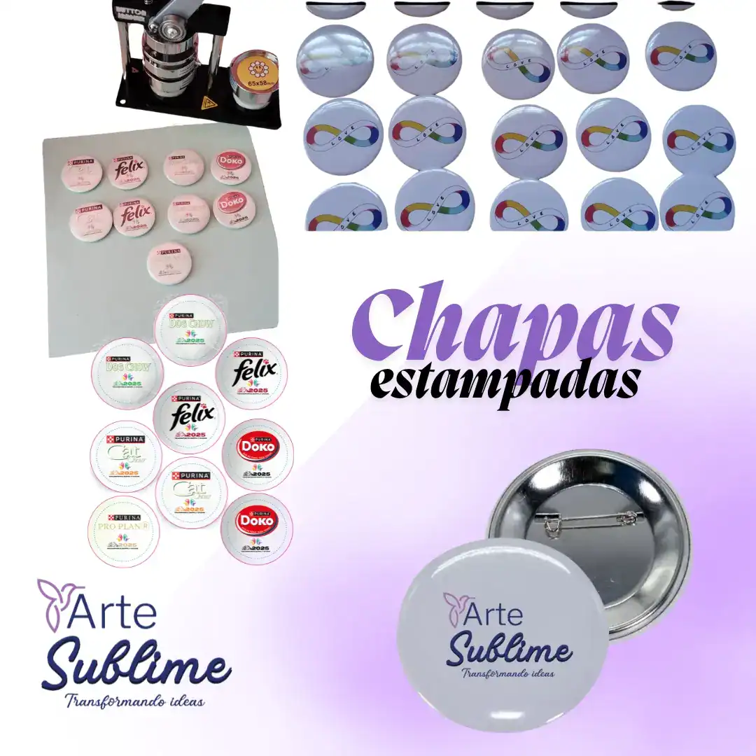 Chapas 58 mm estampadas a color
