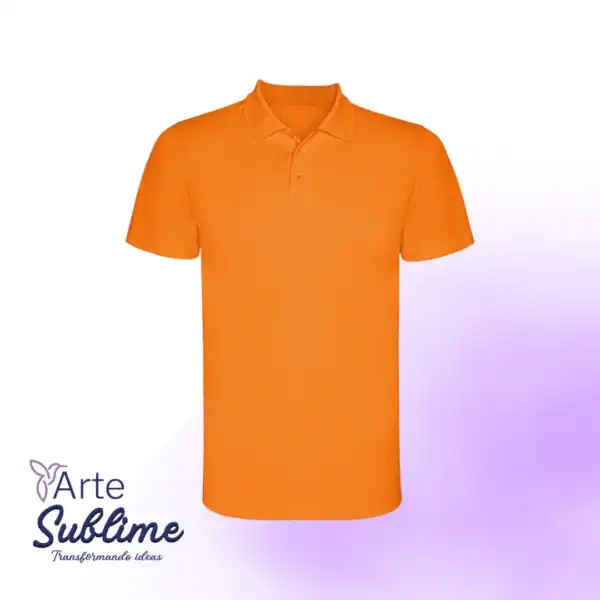 Polera Piqué Monzha Hombre Naranja Fluor