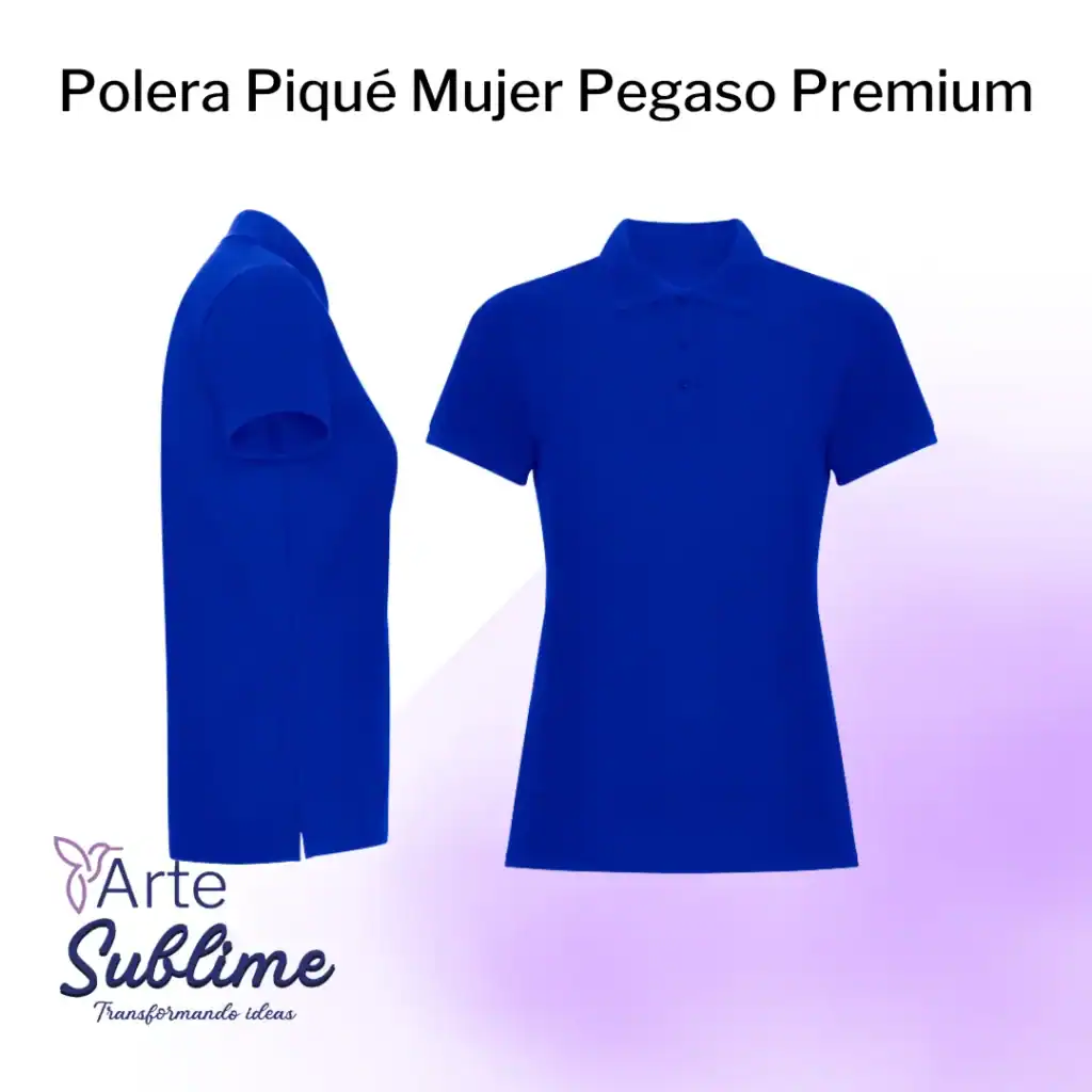 Polera Punta Piqué Femenino con DTF Personalizada Portada - Polera Piqué Mujer Pegaso Negro - Polera Piqué femenina con Estampado Personalizado - Polera Punta Piqué Femenino con DTF Personalizada - Polera Punta Piqué Pegaso Mujer - Oferta de Polera Punta Piqué Pegaso Mujer