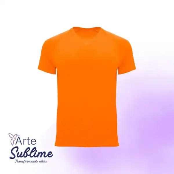 Polera deportiva Bahrain niño Naranja Fluor