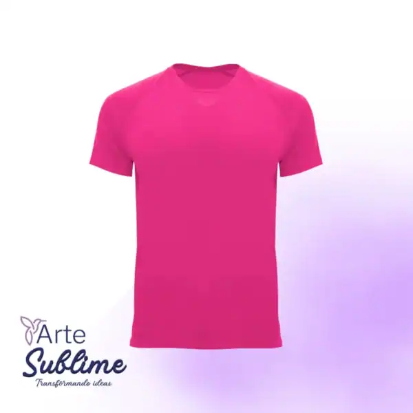 Polera deportiva Bahrain niño Rosa Fluor