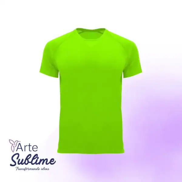Polera deportiva Bahrain niño Verde Fluor