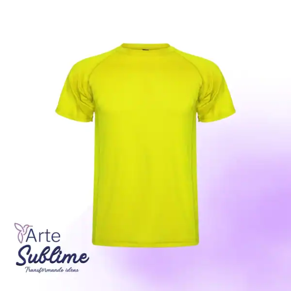 Polera deportiva Montecarlo hombre Amarilla - Oferta de Polera Deportiva manga Corta Montecarlo Hombre