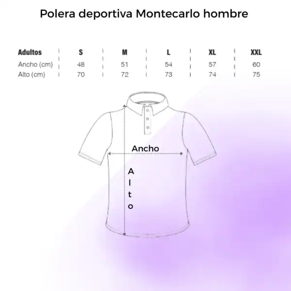 Polera deportiva Montecarlo hombre Tallas - Oferta de Polera Deportiva manga Corta Montecarlo Hombre