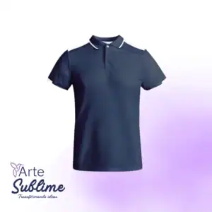Polera deportiva piqué Tamil Marino con Blanco