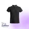 Polera deportiva piqué Tamil Negro con Blanco