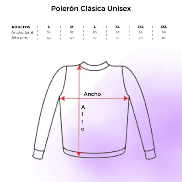 Polerón Clásica Unisex Tallas