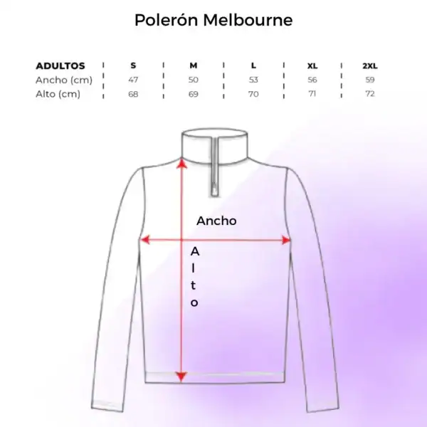 Polerón Melbourne Tallas