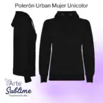 Polerón Urban Mujer Unicolor Negro
