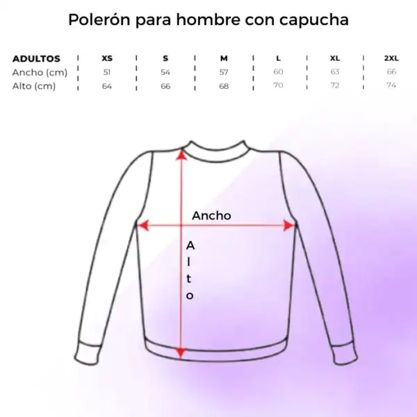 Polerón para hombre con capucha Tallas
