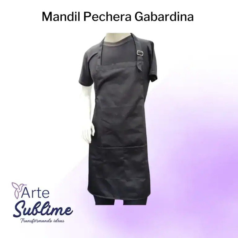 Personaliza tu Mandil Pechera Gabardina Negro