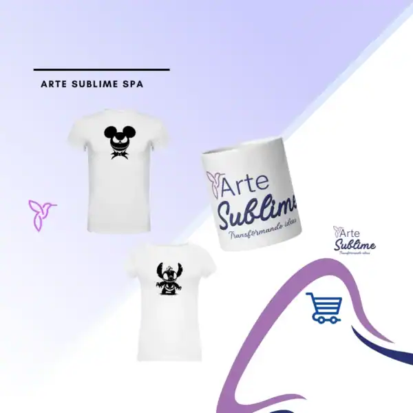 Combo 3 – Dúo Perfecto - 2 poleras sublimadas + 1 taza personalizada.