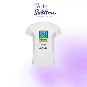Polera blanca Sublimada Niño con Tacto Algodón