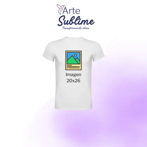 Polera blanca Sublimada Niño con Tacto Algodón