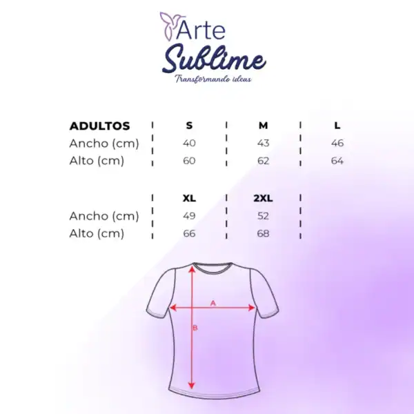 Tallas Polera blanca sublimada con corte femeninoPersonalizada