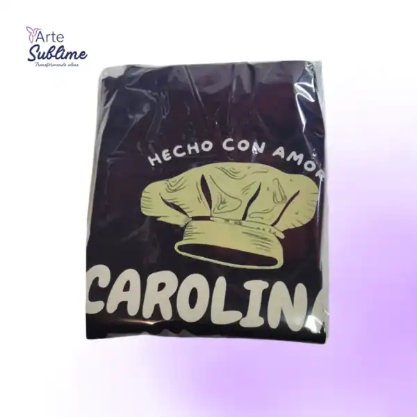 Delantal en gabardina negra a partir de 2 Unidades Carolina