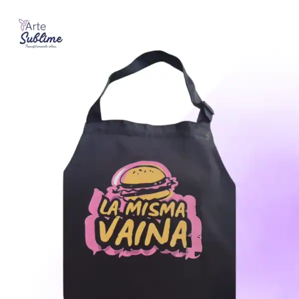 Delantal en gabardina negra a partir de 2 Unidades la misma Vaina