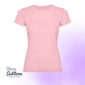 Polera Algodón entallada Rosa Claro
