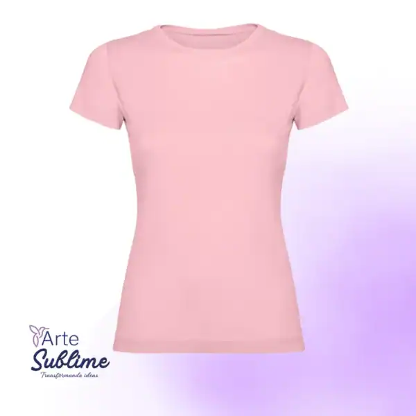 Polera Algodón entallada Rosa Claro