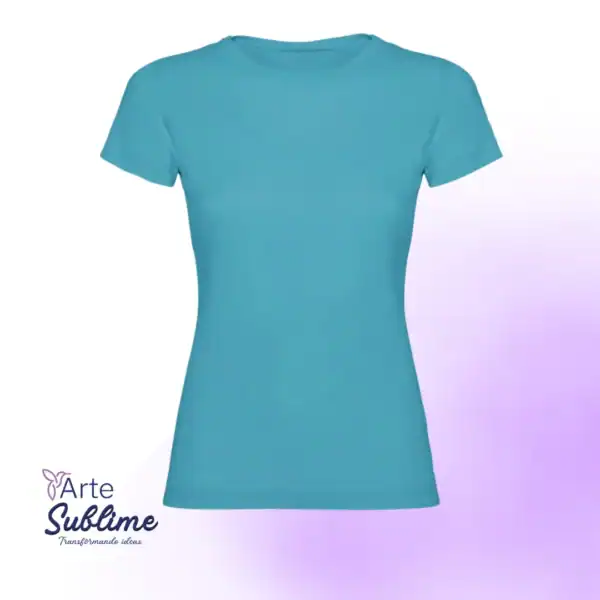 Polera Algodón entallada Turquesa