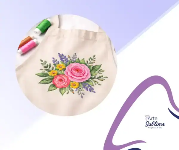 Bordado floral en tela artesanal Servicio de Bordado Grande Personalizado