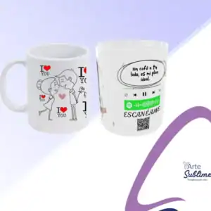 Tazas personalizadas con mensajes románticos y divertidos Taza personalizada con canción dedicada sin caja
