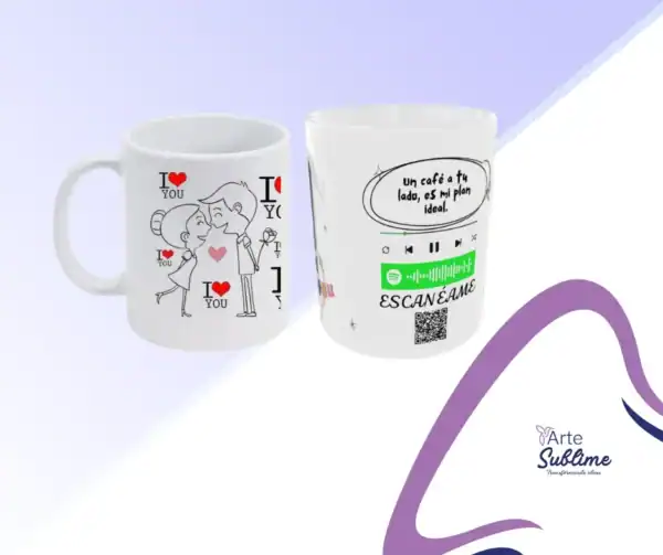 Tazas personalizadas con mensajes románticos y divertidos Taza personalizada con canción dedicada sin caja