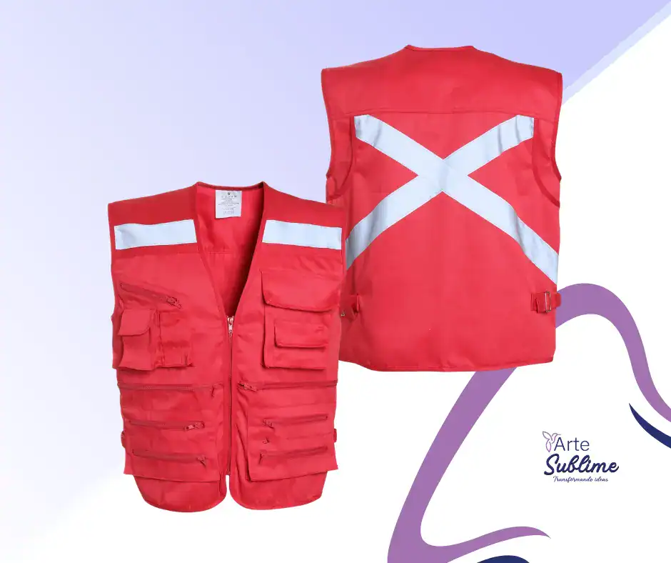 Chaleco Geólogo Multibolsillo Rojo