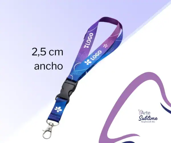 Lanyards Personalizados de 2.5 cm sublimado.