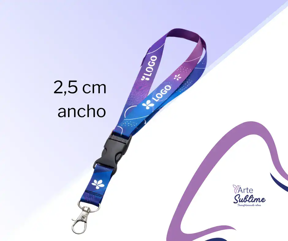 Lanyards Personalizados de 2.5 cm sublimado.