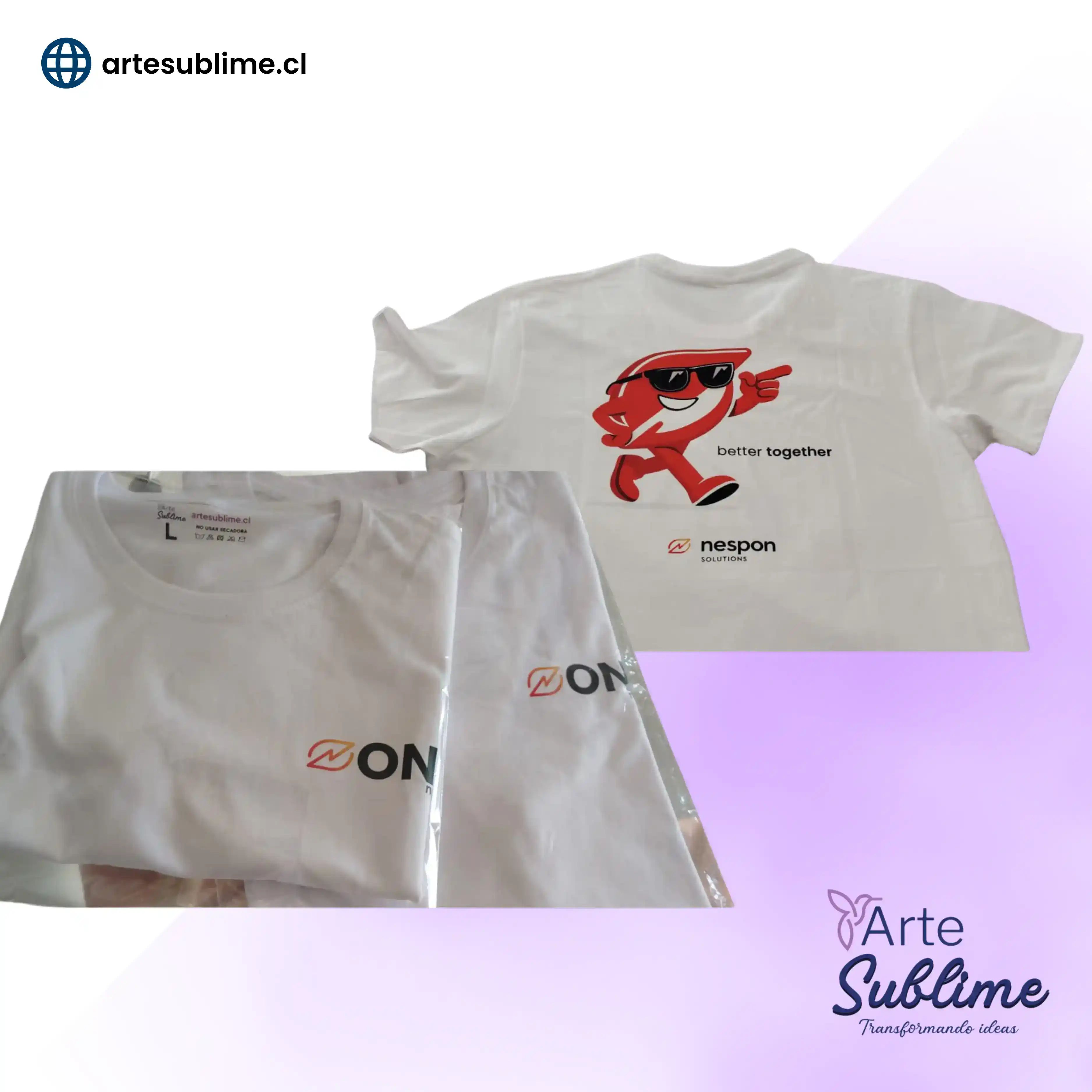 Polera corporativa estampada