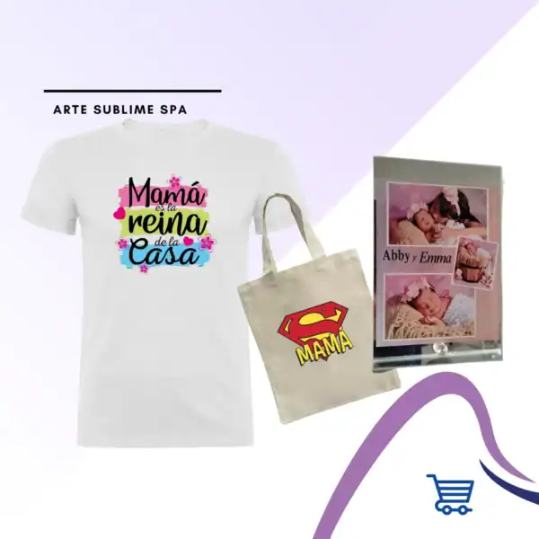 Combo Día de la Madre Polera Personalizada Blanca