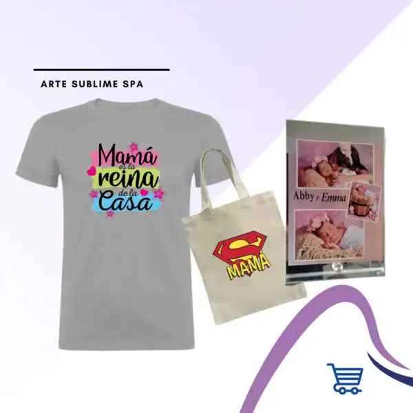 Combo Día de la Madre Polera Personalizada Gris