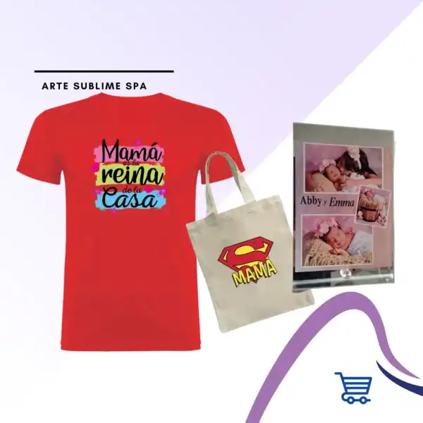 Combo Día de la Madre Polera Personalizada Rojo