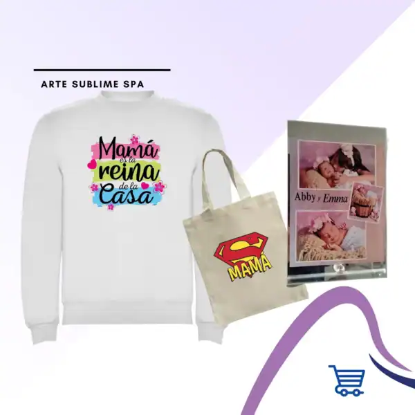 Combo Día de la Madre Polerón Personalizada Blanco