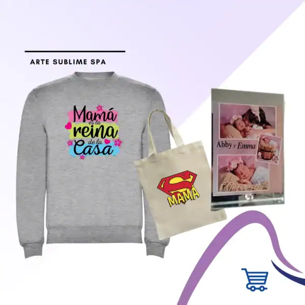 Combo Día de la Madre Polerón Personalizada Gris