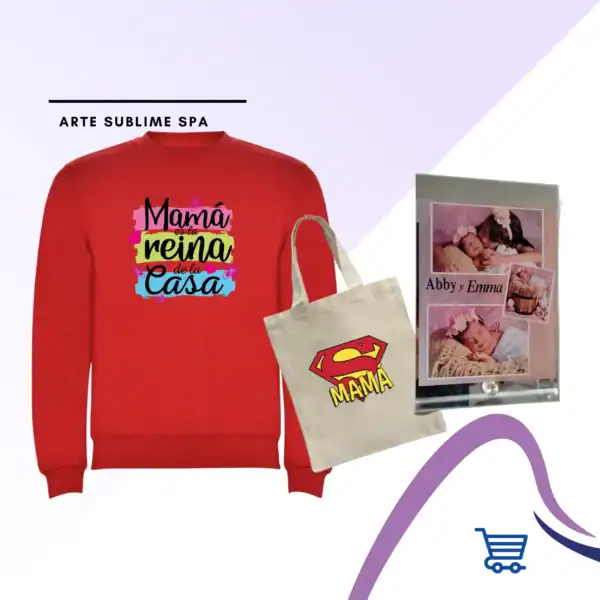 Combo Día de la Madre Polerón Personalizada Rojo