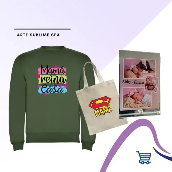 Combo Día de la Madre Polerón Personalizada Verde