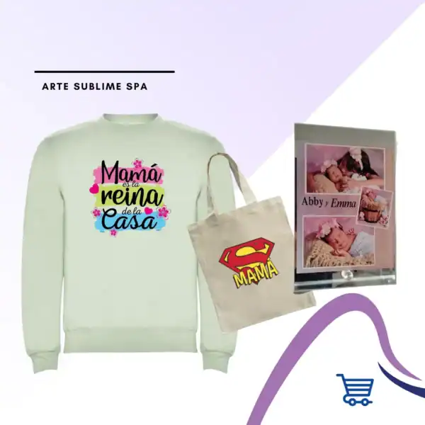 Combo Día de la Madre Polerón Personalizada Verde Mist